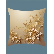 lovely Cosy Print Gold Decorative Pillow Case