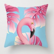 lovely Trendy Print Pink Decorative Pillow Case