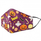 lovely Cartoon Print Purple Face Mask