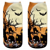 Lovely Chic Print Yellow Socks(One Side Print)