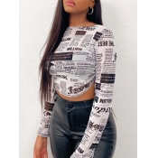 LW Street O Neck Letter Print Black T-shirt