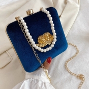 lovely Chic Chain Strap Blue Crossbody Bag
