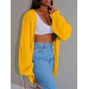 Lovely Casual Loose Yellow Cardigan