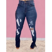 LW Street Broken Holes Deep Blue Jeans