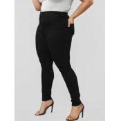 Lovely Casual Basic Skinny Black Plus Size Jeans