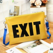 LW Faux Leather Letter Print Crossbody Bag