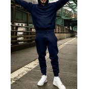 LW BASICS Men Hooded Collar Kangaroo Pocket Tracks