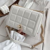lovely Stylish Chain Strap White Crossbody Bag