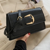 lovely Stylish Chain Strap Black Crossbody Bag