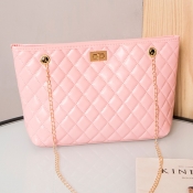 LW Casual Chain Strap Pink Crossbody Bag