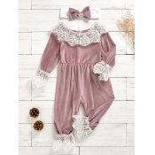 lovely Sweet Lace Patchwork Light Purple Girl One-