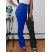 Lovely Street Patchwork Fold Design Blue Pants