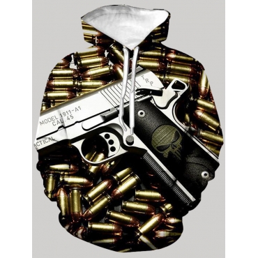 

LW Men Hooded Collar Print Multicolor Oversized Hoodie, Multi