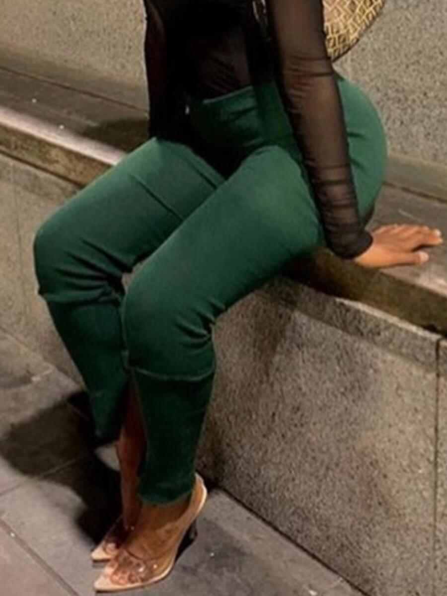 

Lovely Street Basic Skinny Green Pants