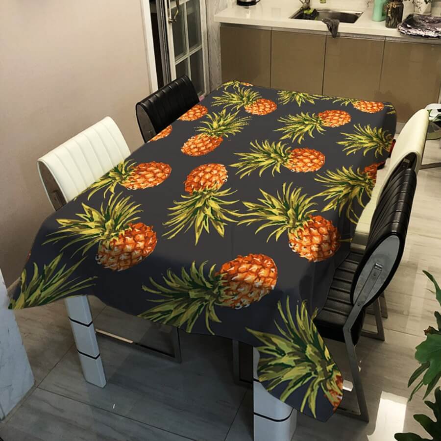 

Lovely Trendy Pineapple Print Orange Table Linens