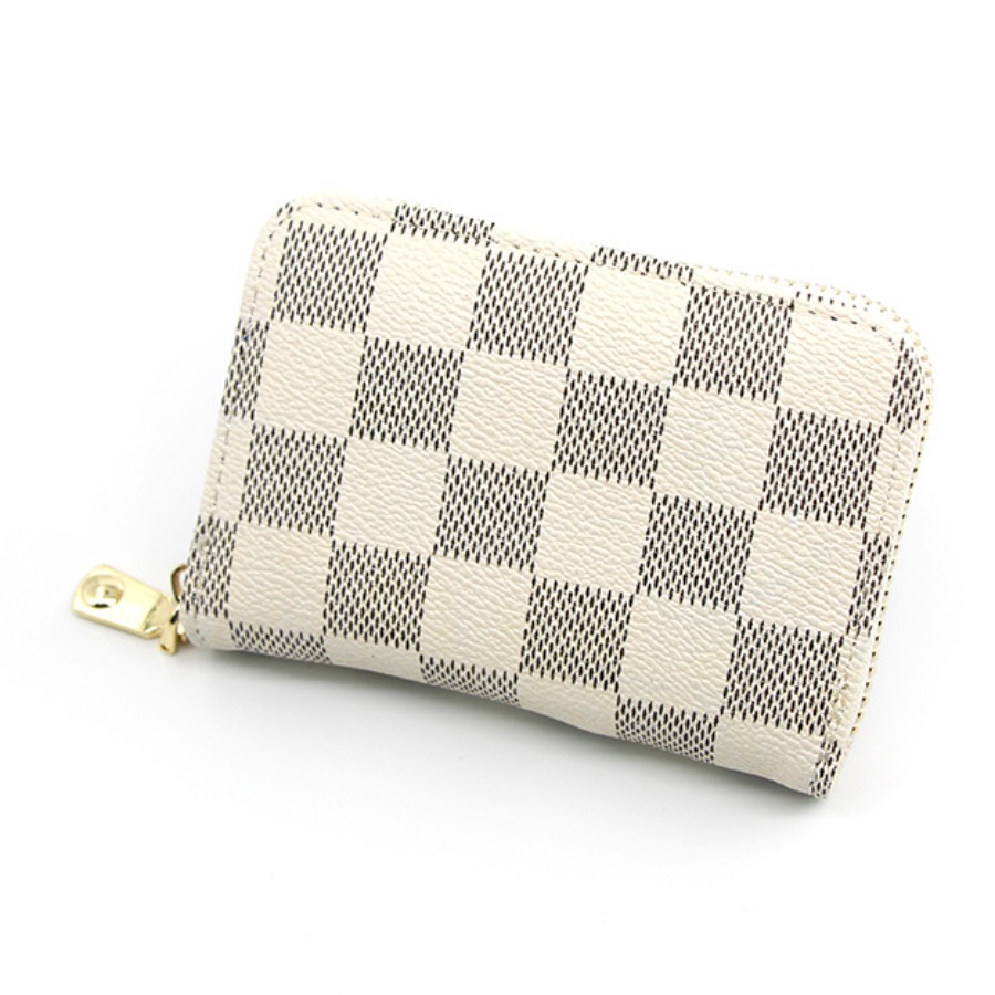

Lovely Trendy Grid Print White Coin Purses