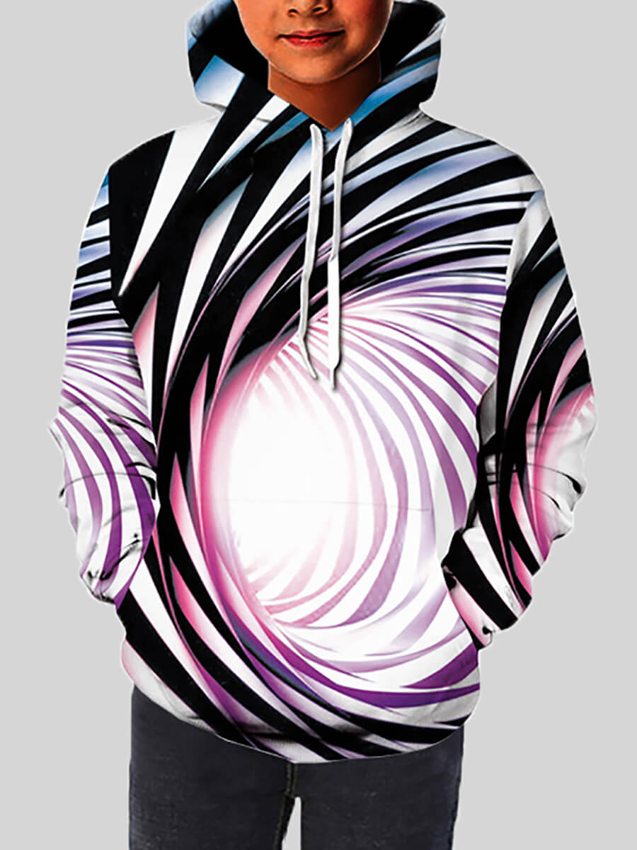 

Lovely Sportswear Hooded Collar Striped Print Multicolor Boy Hoodie, Multi