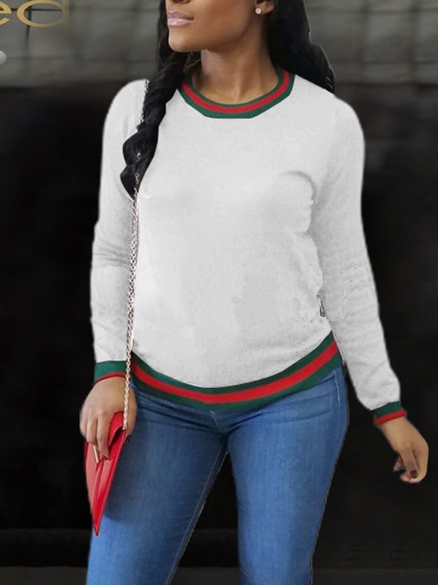 

Lovely Leisure O Neck Patchwork White Blouse