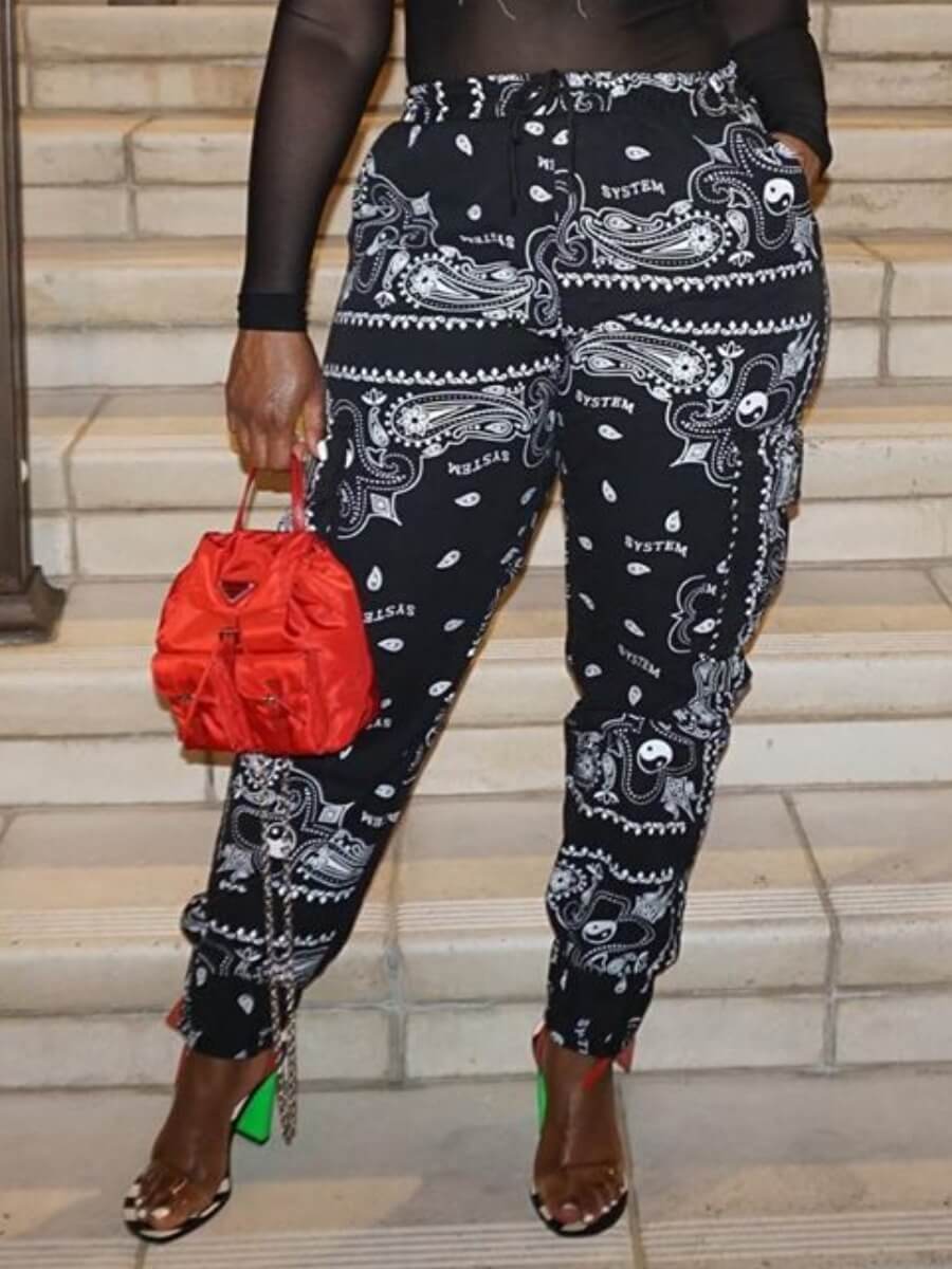 

Lovely Street Print Black Pants
