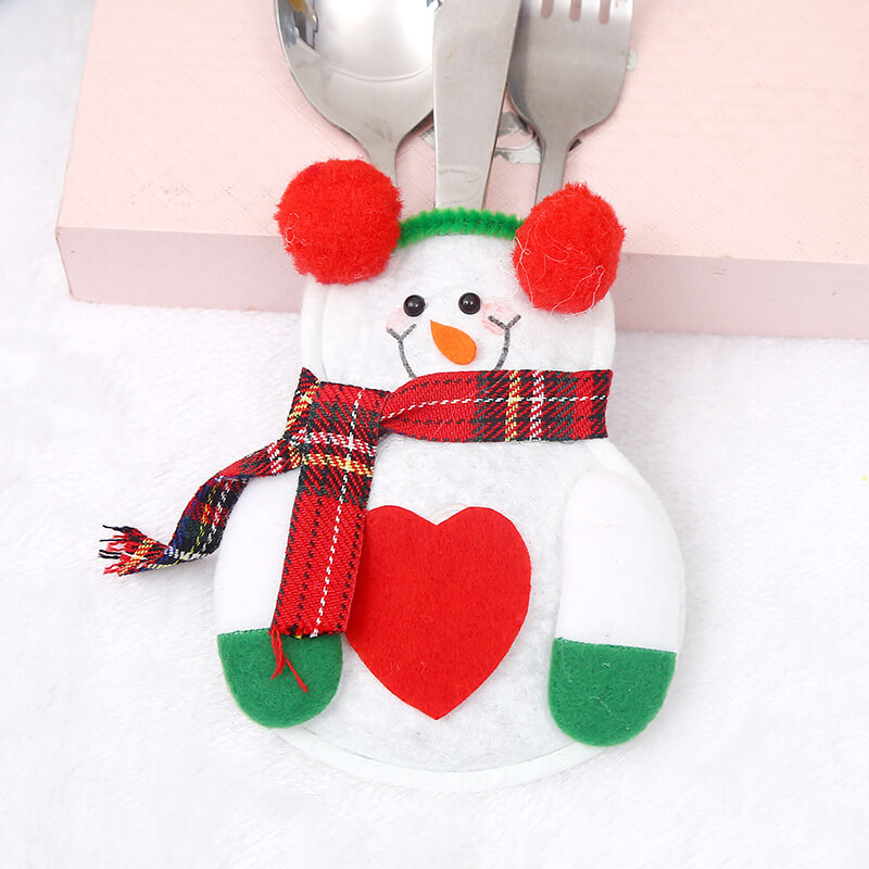 

Lovely Christmas Cartoon White Decorative Knife Bag