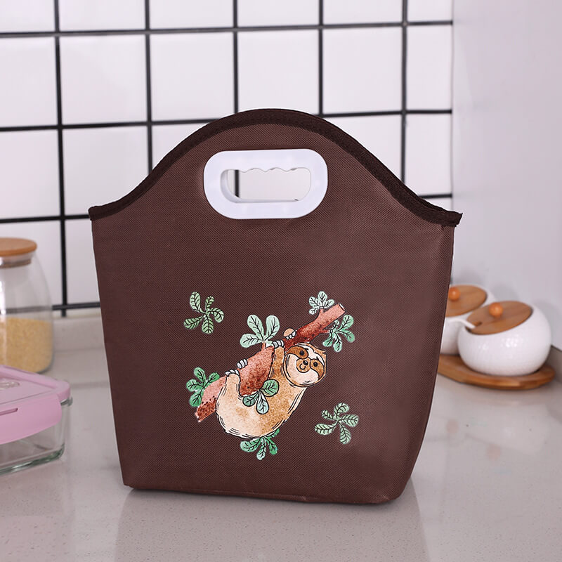 

Lovely Stylish Print Brown Lunch Box Bag