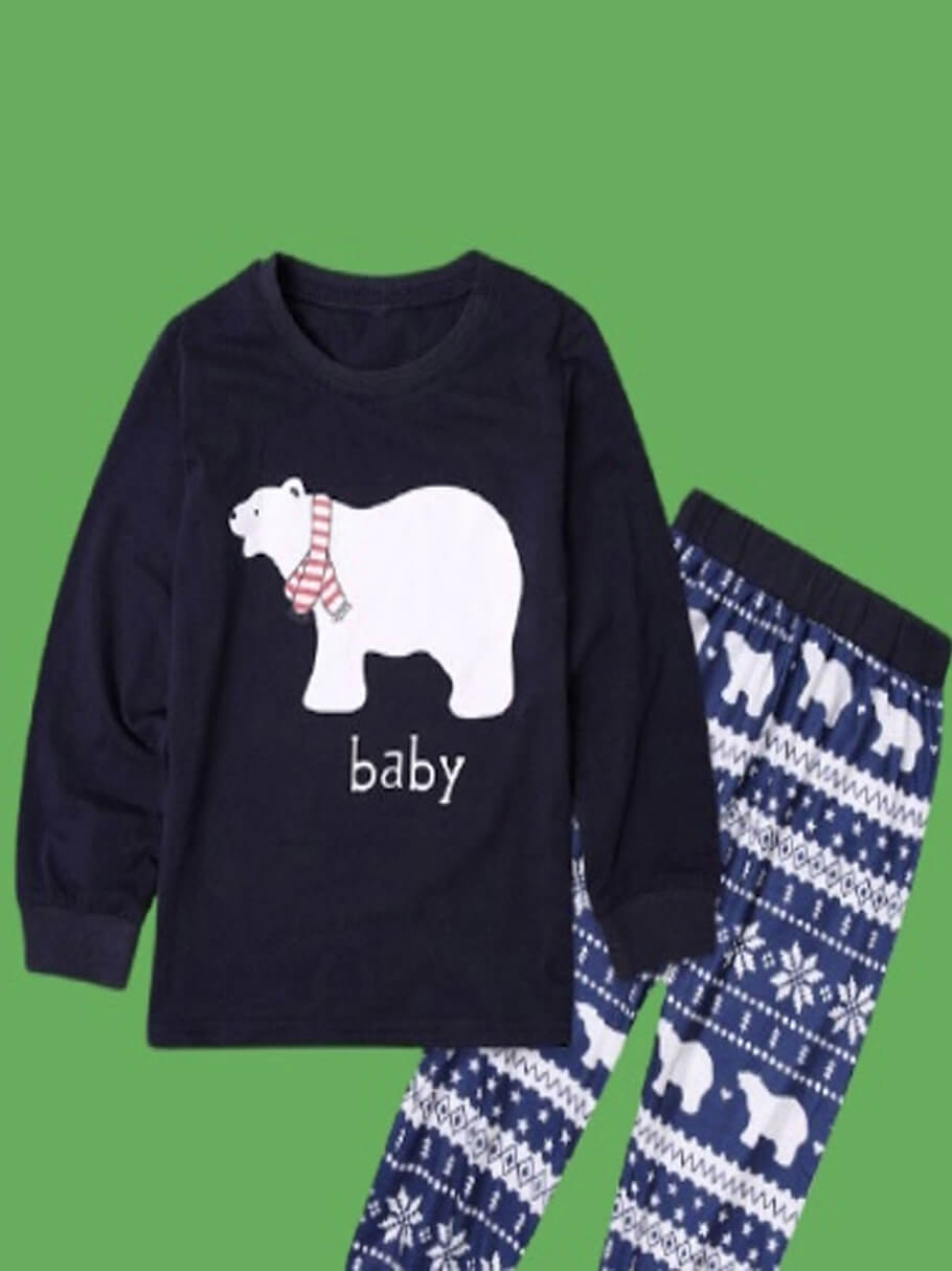 

Lovely Trendy O Neck Cartoon Print Blue Sleepwear