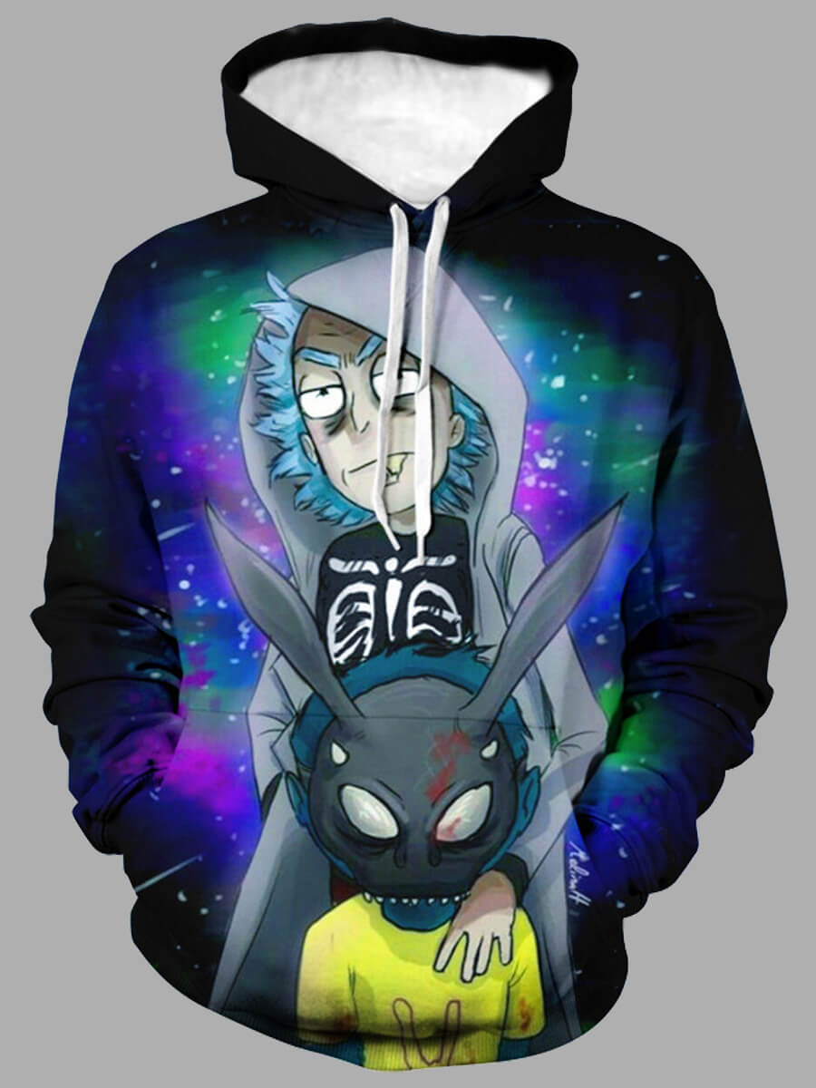 

Lovely Casual Hooded Collar Print Multicolor Men Hoodie, Multi