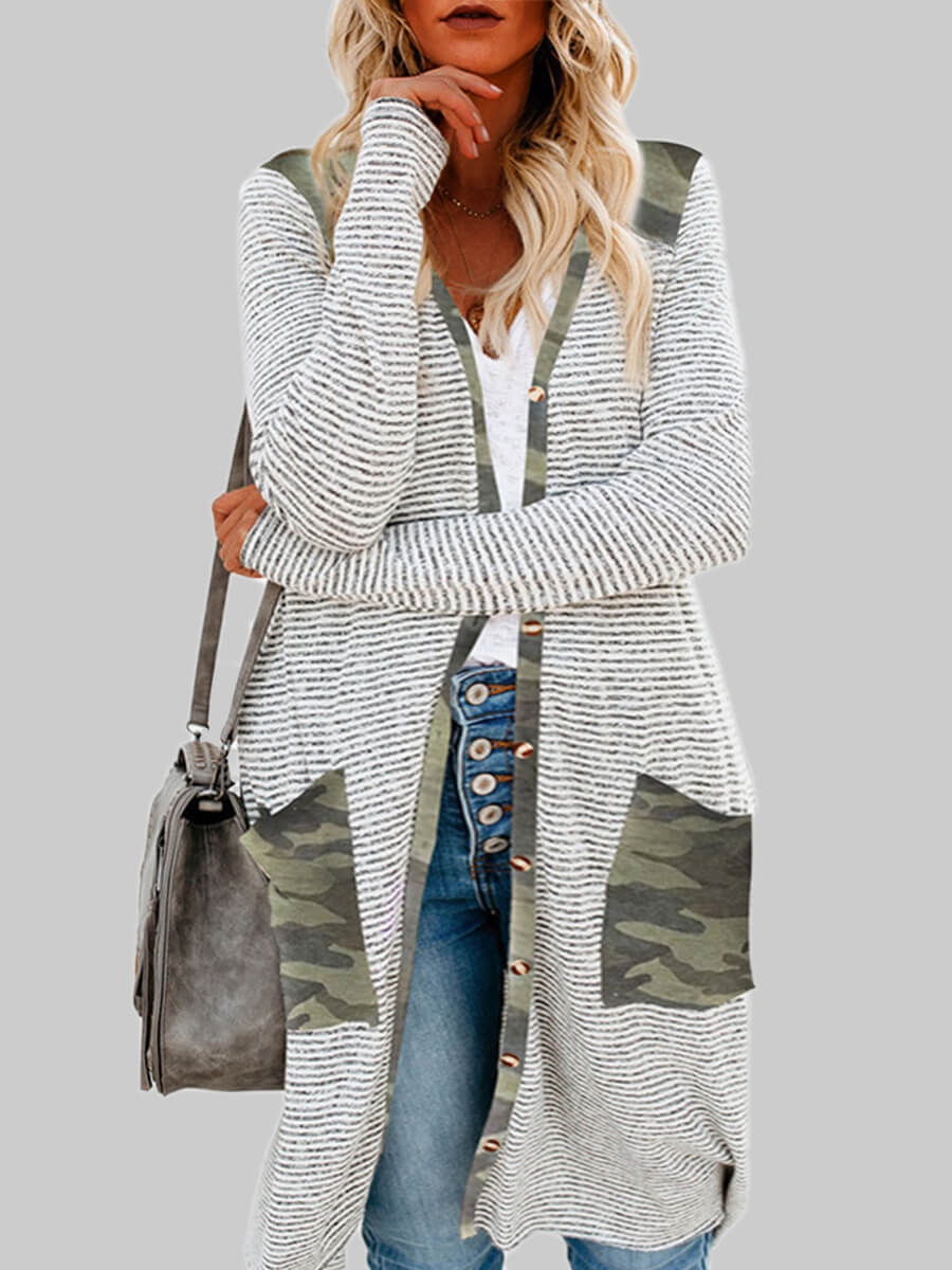 

Lovely Casual Pocket Patched Green Plus Size Coat