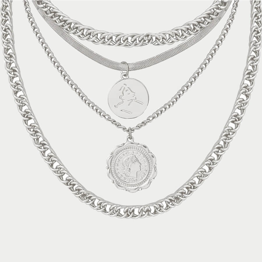 

Lovely Trendy Multilayer Silver Necklace