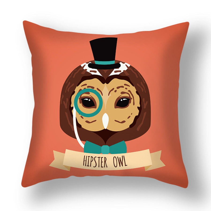

Lovely Cosy Cartoon Orange Print Red Decorative Pillow Case, Orange red