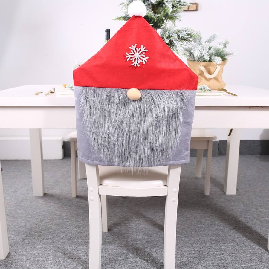 

Lovely Polyester Living Snowflakes Split joint NO(Nonelastic) Christmas Day Stitching Way Chair Pads, Red