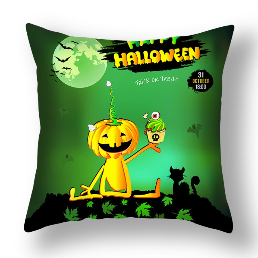 

Lovely Chic Cartoon Print Green Decorative Pillow Case