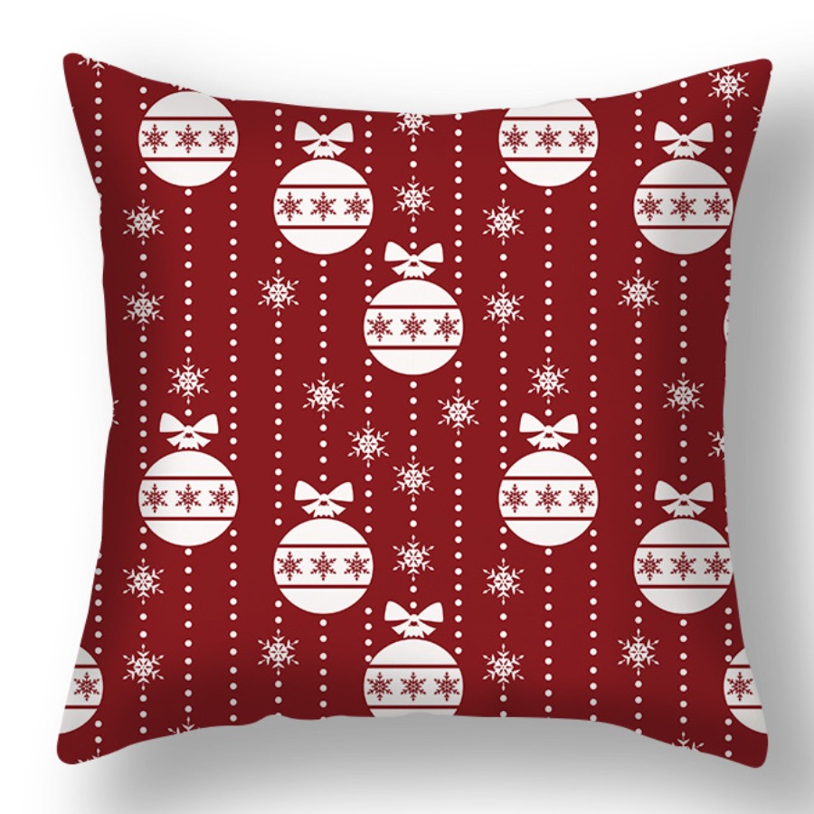 

Lovely Christmas Day Print Red Decorative Pillow Case