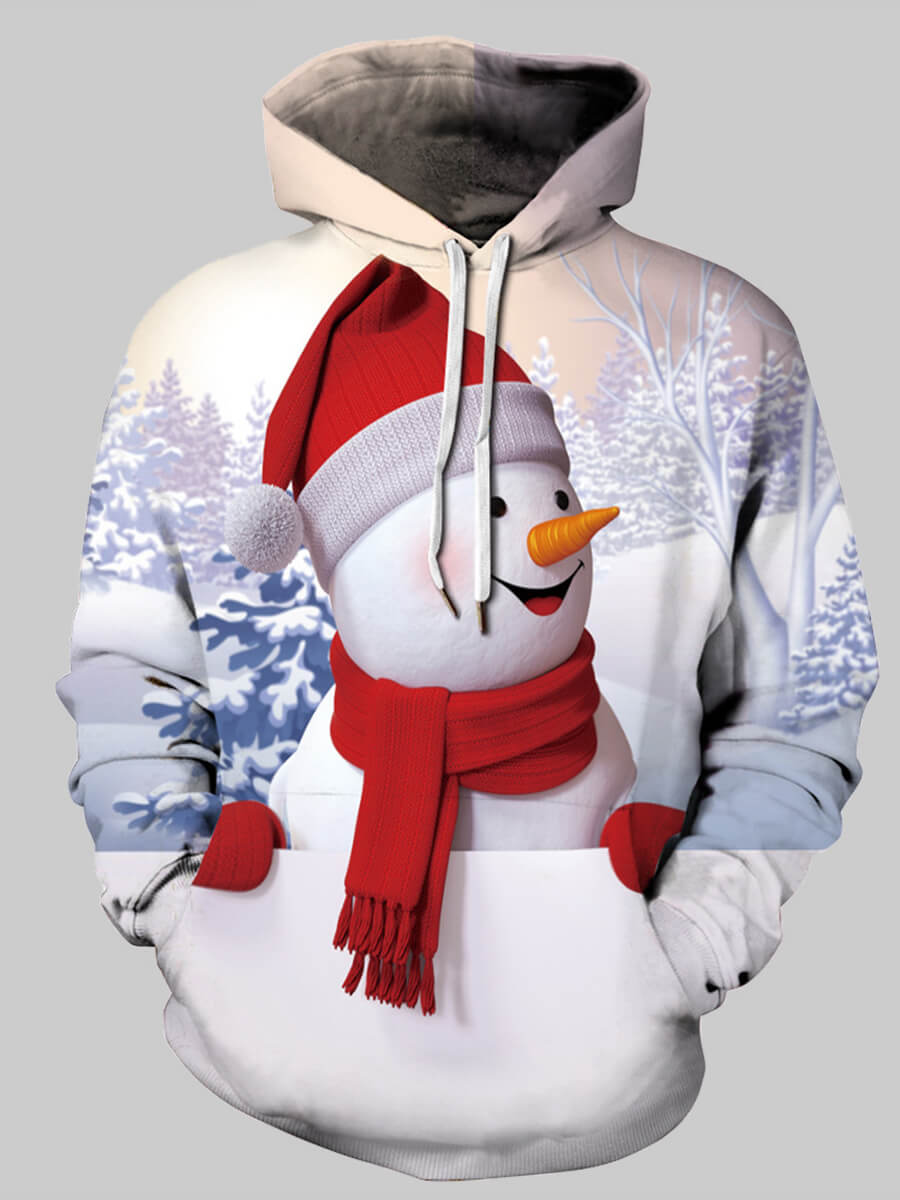 

Lovely Stylish Hooded Collar Print White Plus Size Hoodie