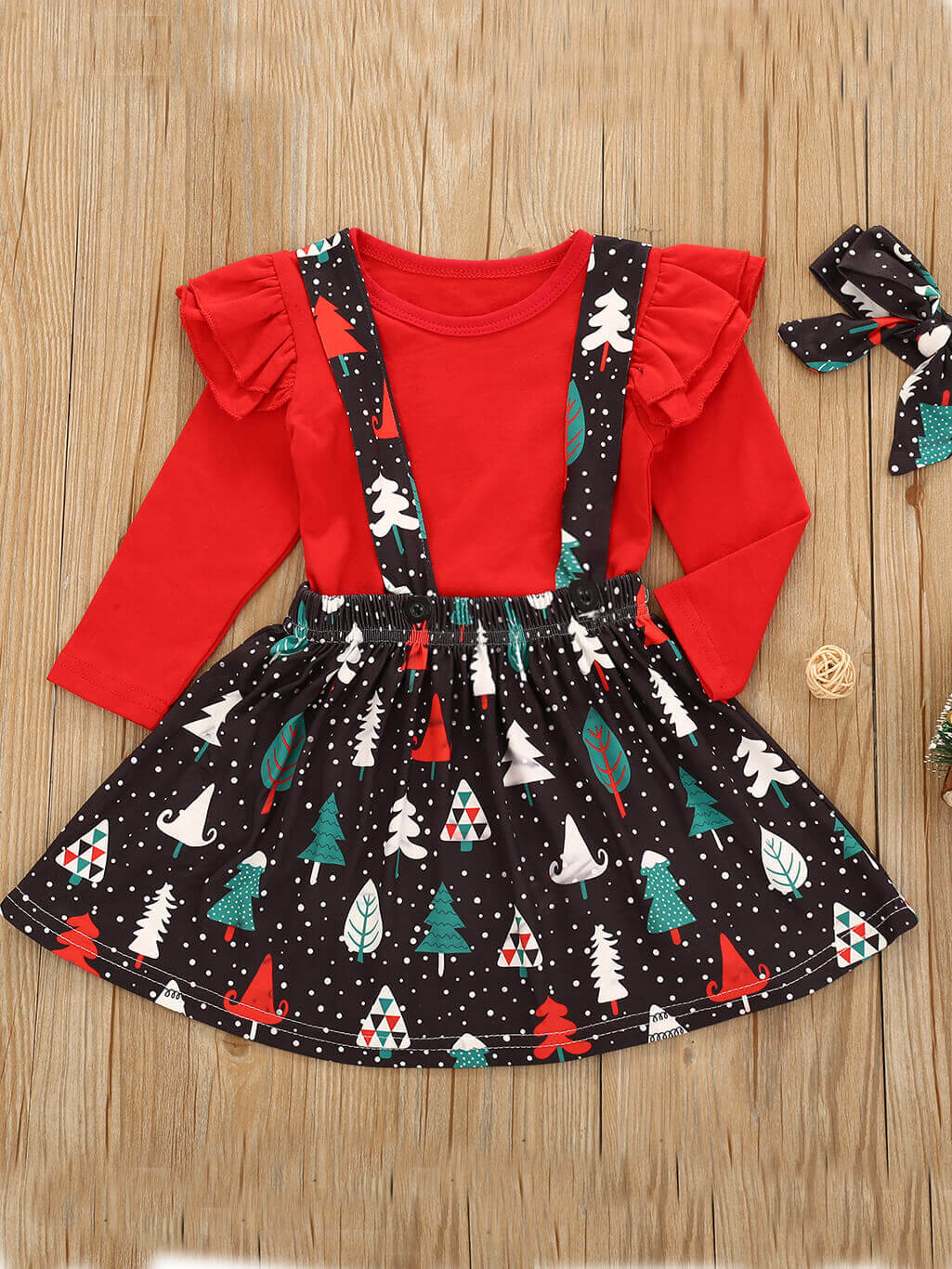 

LW Girl Casual O Neck Print Patchwork White Two-piece Pants Set, Red