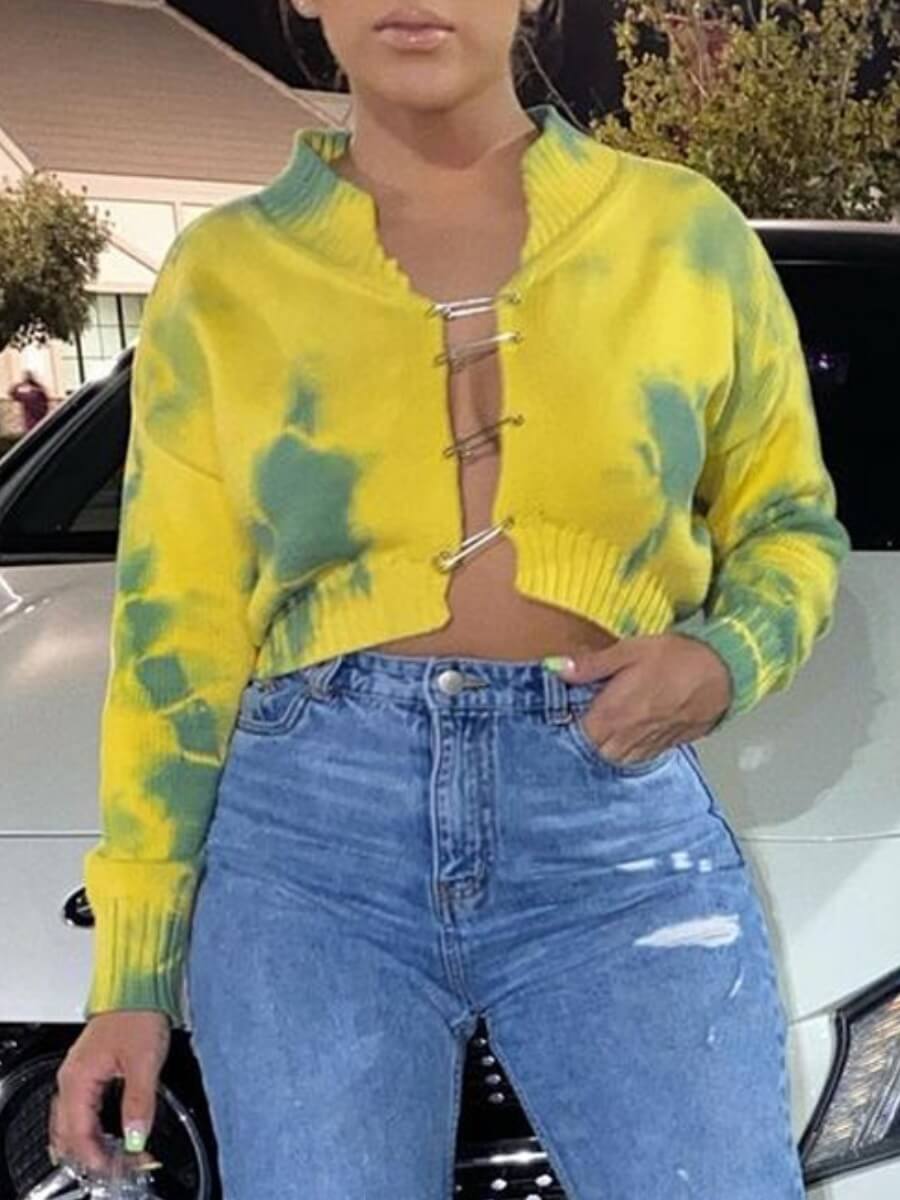 

Lovely Street Tie-dye Green Sweater