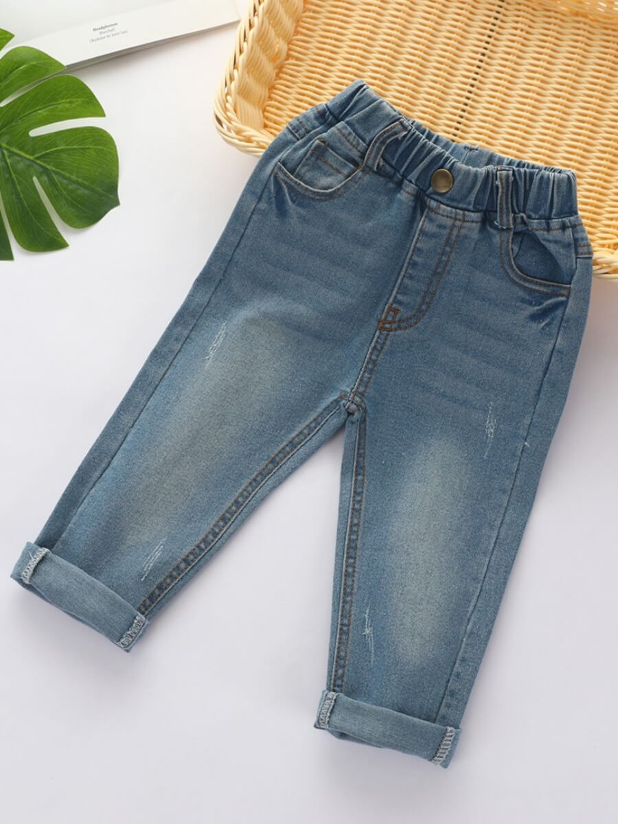 

Lovely Casual Basic Baby Blue Boy Jeans