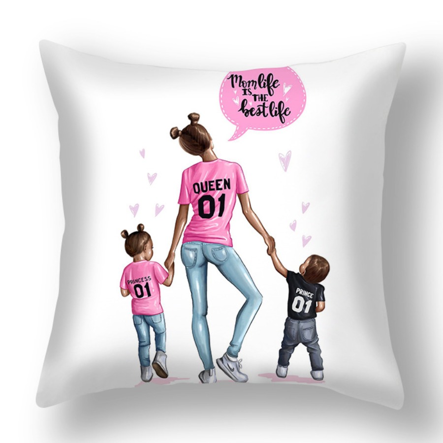 

Lovely Chic Print White Decorative Pillow Case