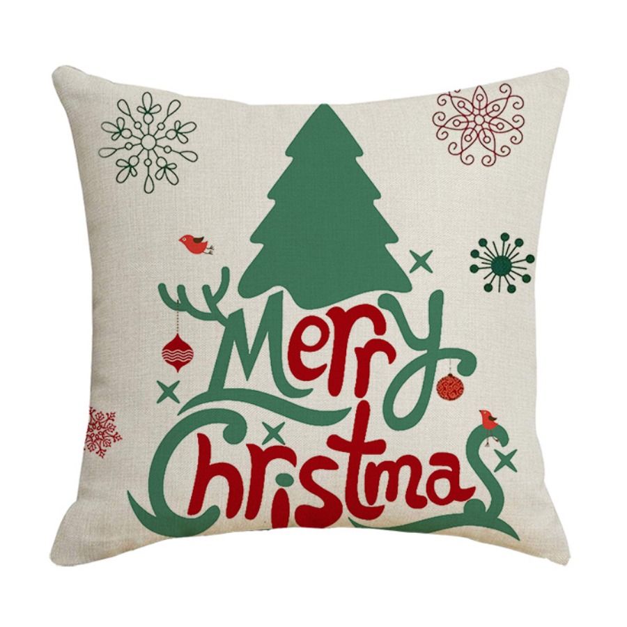 

Lovely Christmas Day Print Green Decorative Pillow Case