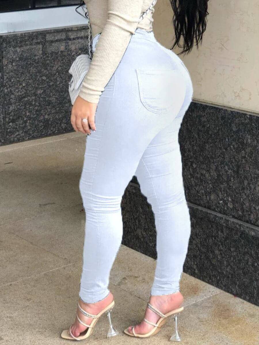 

Lovely Casual Basic Skinny White Jeans