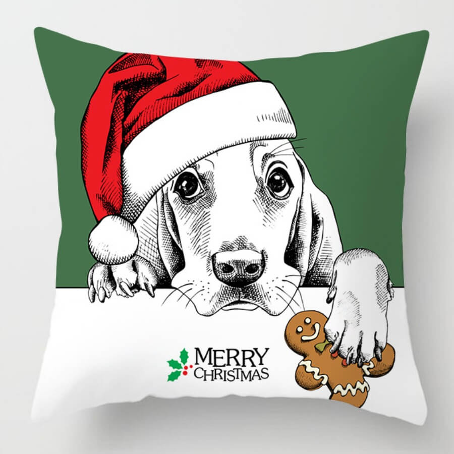 

Lovely Trendy Cartoon Print Green Decorative Pillow Case