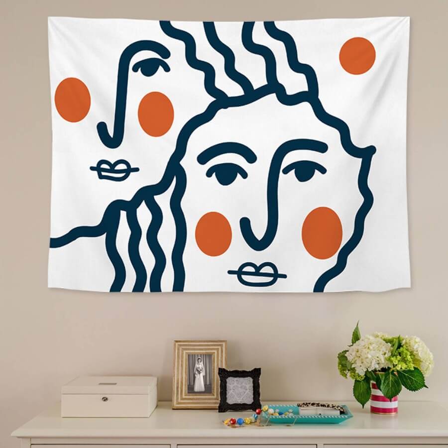 

Lovely Chic Cartoon Print White Decorative Wall Cloth
