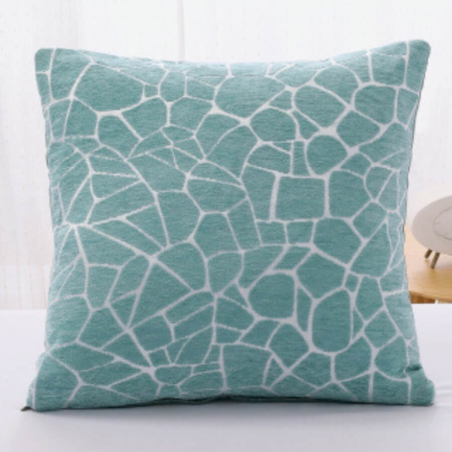 

Lovely Print Blended Blue Decorative Pillow Case, Green