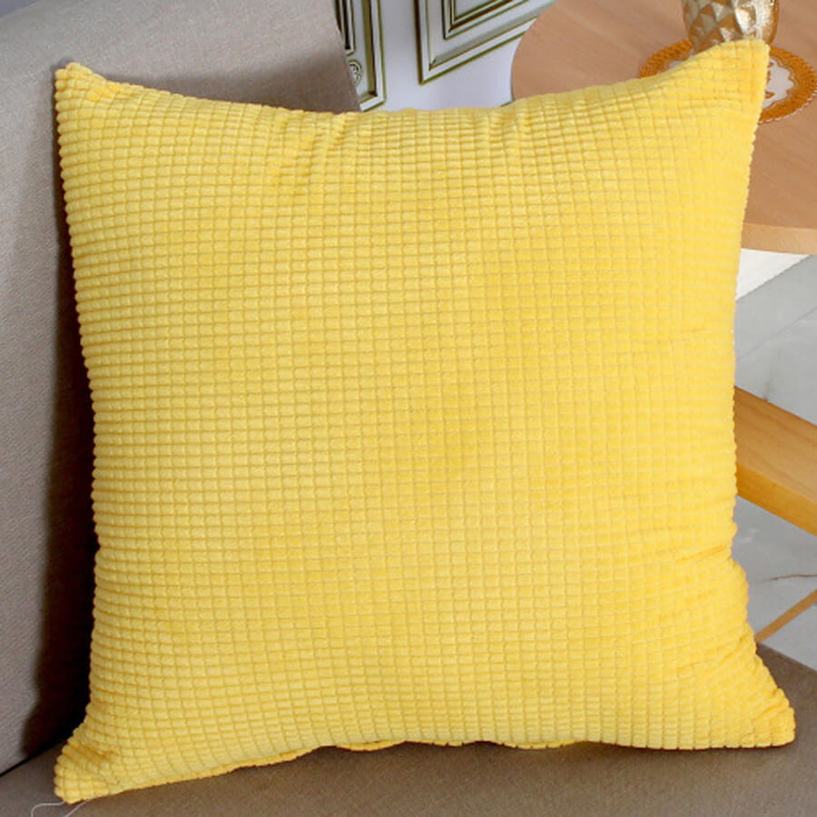 

Lovely Solid Color Yellow Basic Decorative Pillow Case