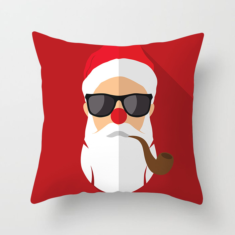 

Lovely Christmas Print Red Decorative Pillow Case