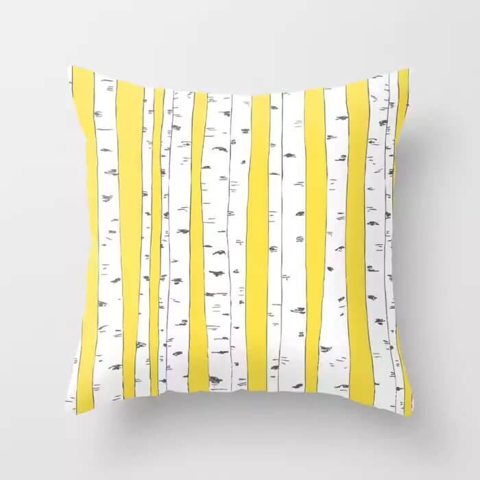 

Lovely Trendy Print Yellow Decorative Pillow Case