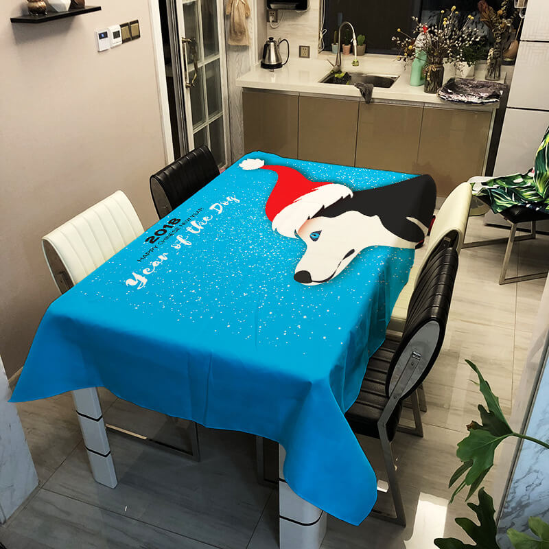 

Lovely Stylish Dog Print Blue Table Linens