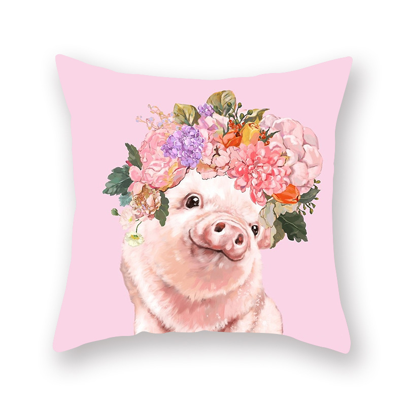 

Lovely Stylish Print Pink Decorative Pillow Case