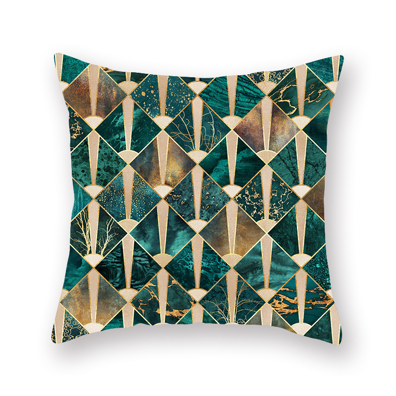 

Lovely Trendy Print Green Decorative Pillow Case