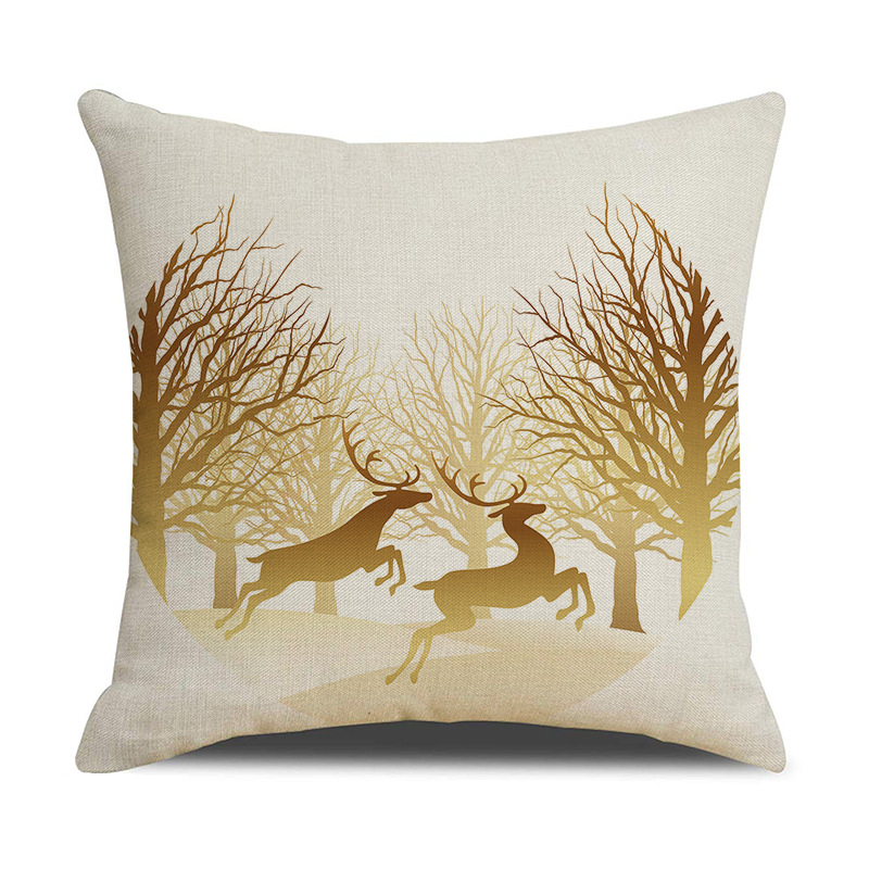 

Lovely Trendy Print Gold Decorative Pillow Case